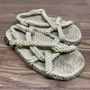 Gurkees Women's 7 Rope Sandals Beige Flat Original Woven Shoes USA Made